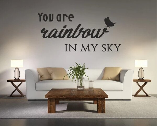 Nálepka na stenu nápis YOU ARE RAINBOW IN MY SKY