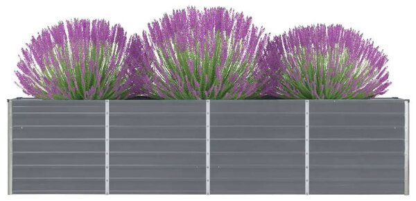 Vyvýšený záhradný kvetináč sivý 320x40x77 cm pozinkovaná oceľ