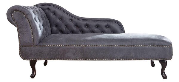 Leňoška Chesterfield sivá Antik