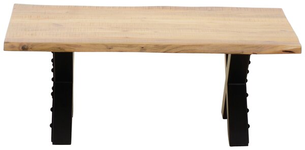 KONFERENČNÝ STOLÍK, prírodná farba, čierna, drevo, kov, 115/70/45 cm Ambia Home - Stolíky do obývačky