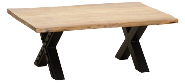 KONFERENČNÝ STOLÍK, prírodná farba, čierna, drevo, kov, 115/70/45 cm Ambia Home - Stolíky do obývačky