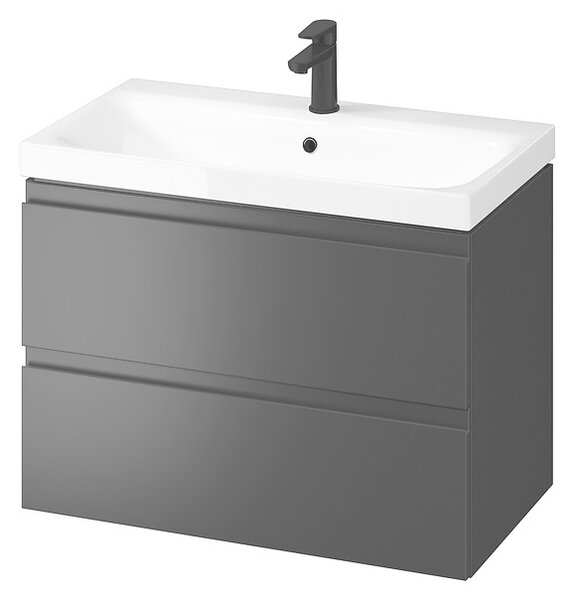 Cersanit Moduo, závesná umývadlová skrinka 80x45x57 cm, antracitová matná, S590-069-DSM