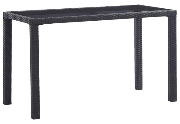 Záhradný stôl čierny 123x60x74 cm polyratanový