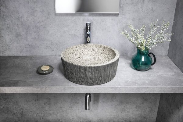 Sapho Sapho, PRIORI keramické umývadlo na dosku Ø 41 cm, granit, PI035