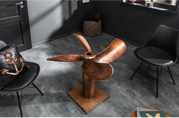 Dizajnový jedálenský stôl Propeller 94 cm medený
