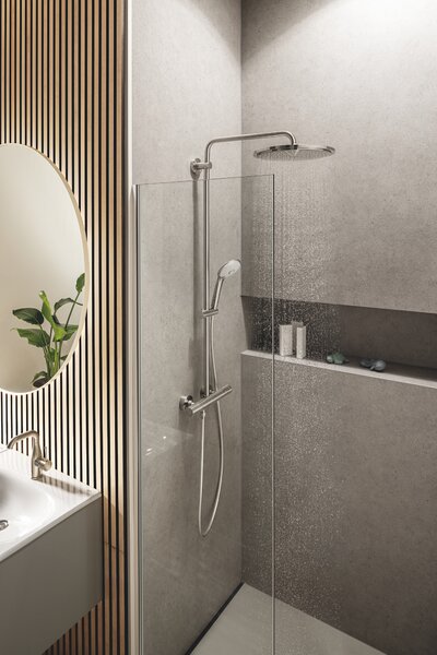 GROHE Euphoria System 310 - Sprchový systém s termostatom na stenu, supersteel 26075DC0