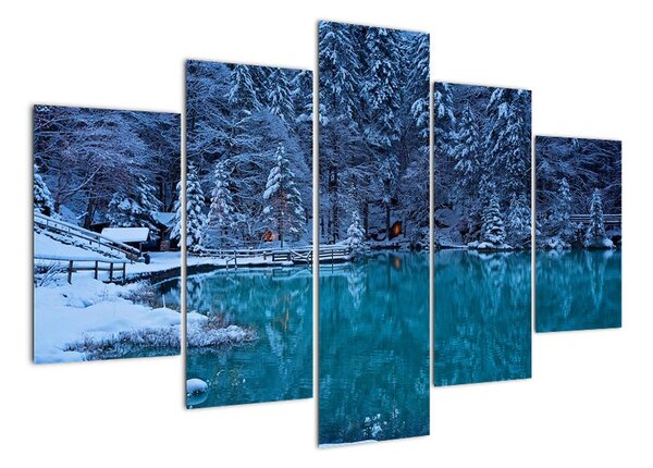 Obraz zimného jazera (Obraz 150x105cm)
