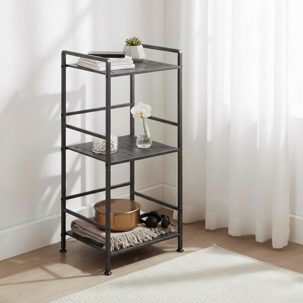 REGÁL, antracitová, oceľ, 33/74/28 cm - Online Only drobný nábytok, Online Only