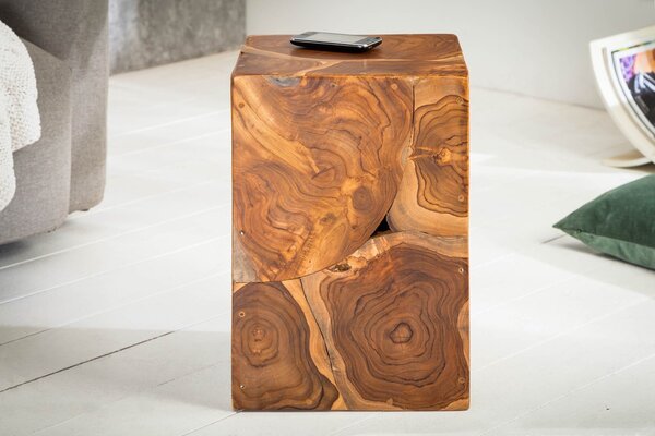 Dizajnový odkladací stolík Junk 30 cm teak