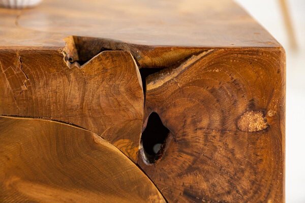 Dizajnový konferenčný stolík Junk 90 cm teak