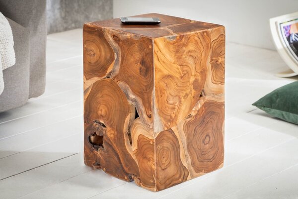 Dizajnový odkladací stolík Junk 30 cm teak