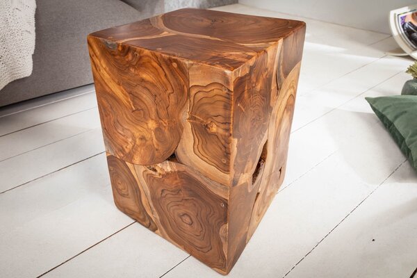 Dizajnový odkladací stolík Junk 30 cm teak