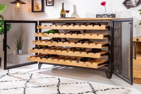Vitrína na víno Winebar 127 cm prírodná - borovica