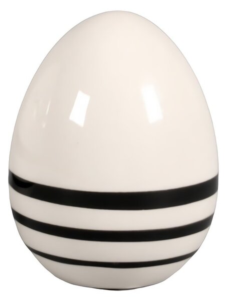 Veľkonočné keramické vajíčko čierno-biele