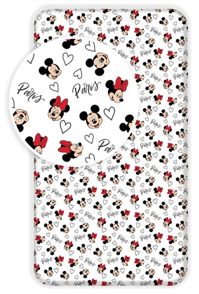 Plachta Minnie a Mickey Mouse Paríž 90x200 cm 100% bavlna Jerry Fabrics