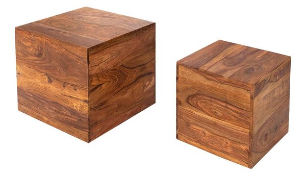 Dizajnové stolíky Timber kocky z masívneho dreva