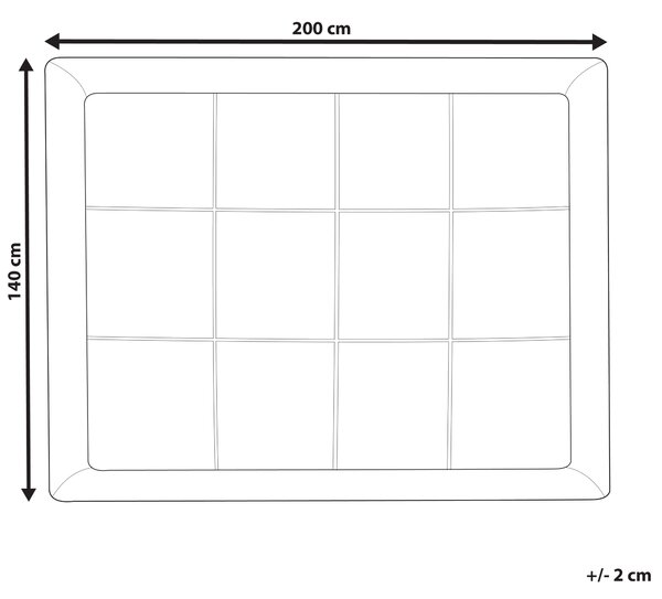 Ochranná podložka na matrac z mikrovlákna biela 140 x 200 cm vrchný topper hrúbka 4 cm