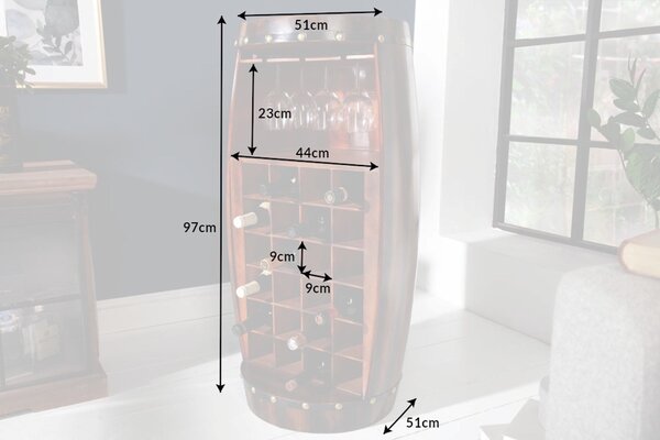 Regál na víno Winebar 97 cm hnedý