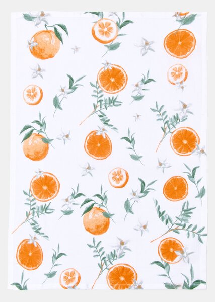 Sinsay - Sada kuchynských utierok s motívom pomarančov 3 pack - oranžová