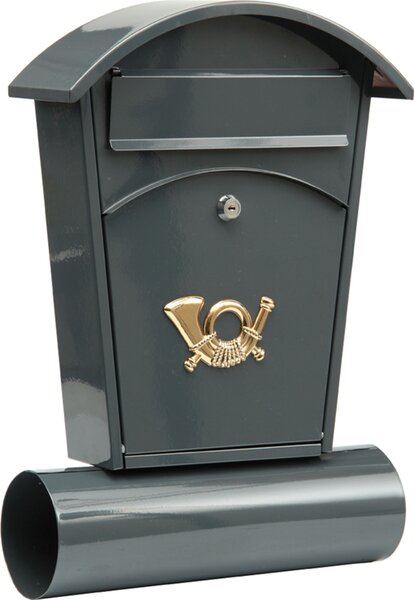 Vorel Poštovní schránka se stříškou oblou + zásobník na noviny 480x280x80mm šedá TO-78591