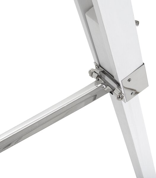 Stojaca lampa biela kovová 143 cm s tienidlom statívový stojan industriálny dizajn