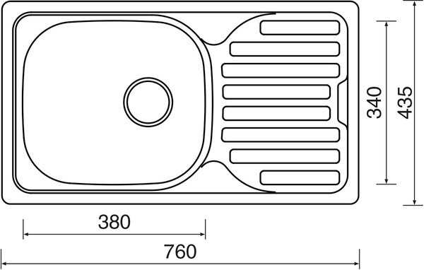 Nerezový drez Sinks CLASSIC 760 V matný