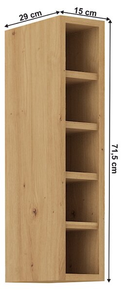NovýNábytok.sk Horný kuchynský regál Lesana 2 (dub artisan) 15 G-72 OTW . Vlastná spoľahlivá doprava až k Vám domov. 1063985