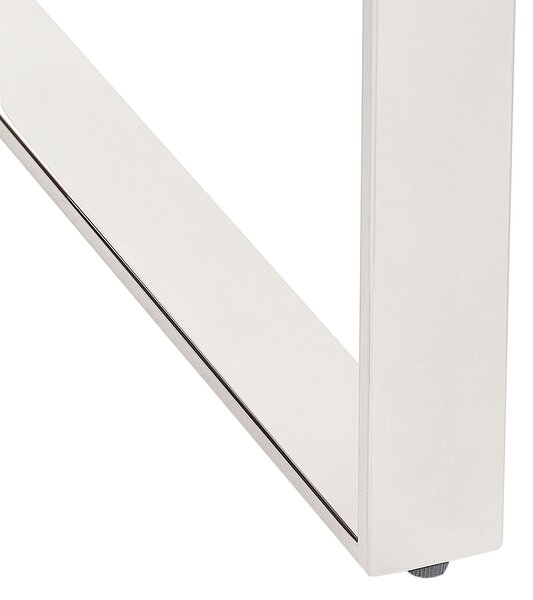Konferenčný stolík priehľadná stolová doska strieborné nohy z nehrdzavejúcej ocele 50 x 40 cm glamour moderná obývačka spálňa chodba