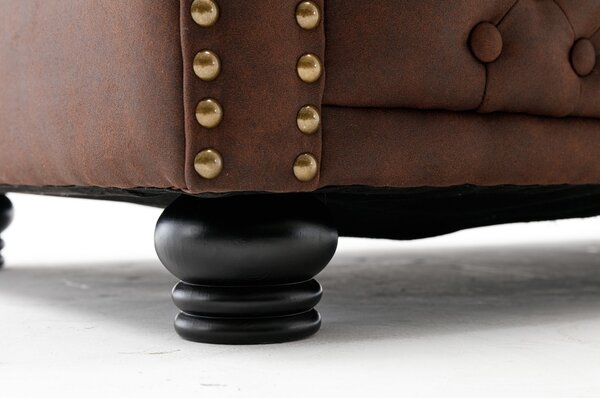 Dizajnová trojsedačka Chesterfield II 205 cm antik hnedá