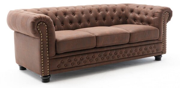 Dizajnová trojsedačka Chesterfield II 205 cm antik hnedá