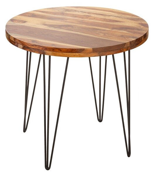 Dizajnový okrúhly jedálenský stôl Elegant 80 cm Sheesham