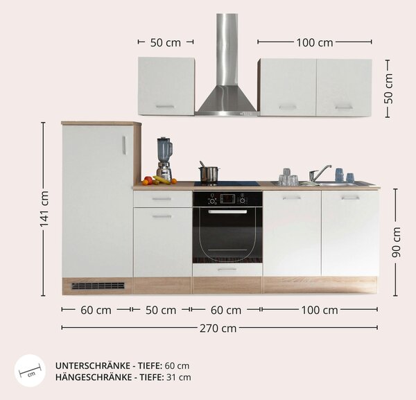 KUCHYNSKÝ BLOK BEZ SPOTREBIČO 270 cm MID.YOU - Online Only kuchyne, Online Only