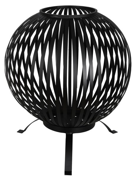 Esschert Design Kôš na oheň guľový čierny uhlíková oceľ