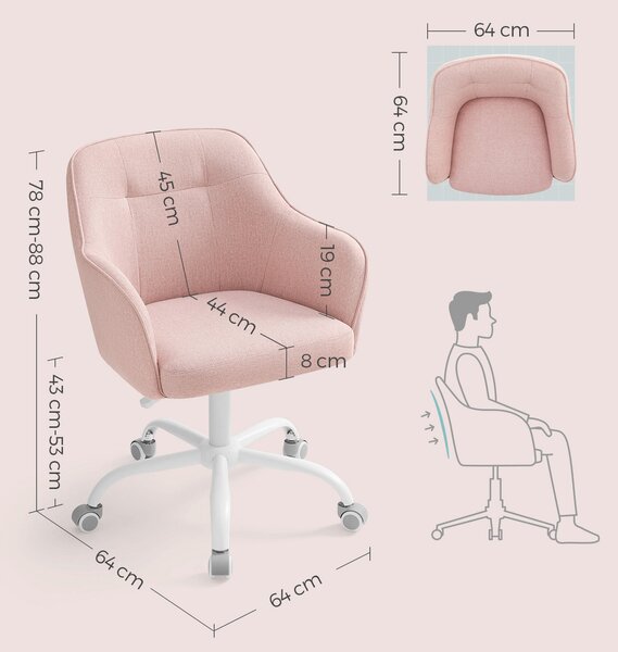 OTOČNÁ STOLIČKA, perkál, pink - Online Only kancelárie, Online Only