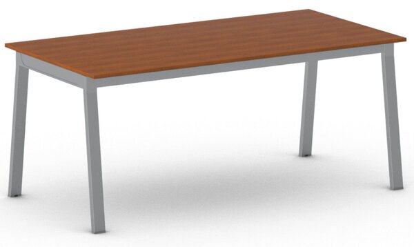Rokovací kancelársky stôl PRIMO BASIC, 180x90 cm, sivostrieborná podnož, čerešňa