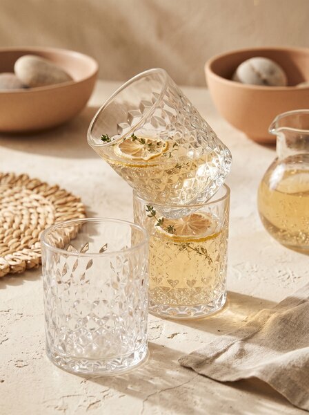 Sinsay - Súprava pohárov s reliéfnym vzorom 4 pack - clear