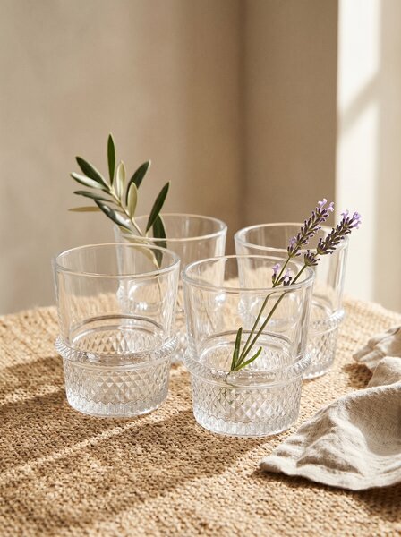 Sinsay - Sada pohárov s ryhovaním 4 pack - clear