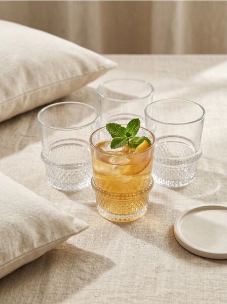 Sinsay - Sada pohárov s ryhovaním 4 pack - clear