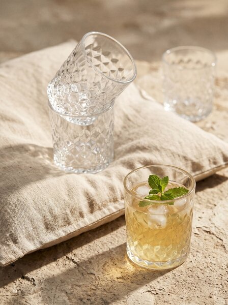 Sinsay - Súprava pohárov s reliéfnym vzorom 4 pack - clear