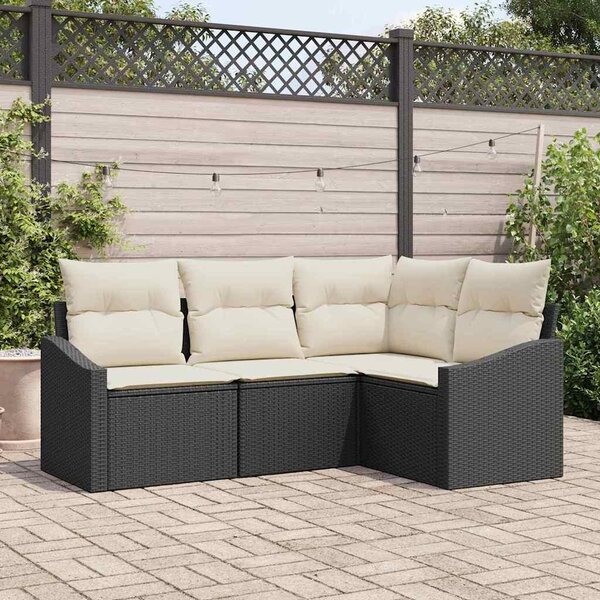 Maison Exclusive – Sedacia súprava, 4 kusy, čierna [syntetický materiál]: Polyratan