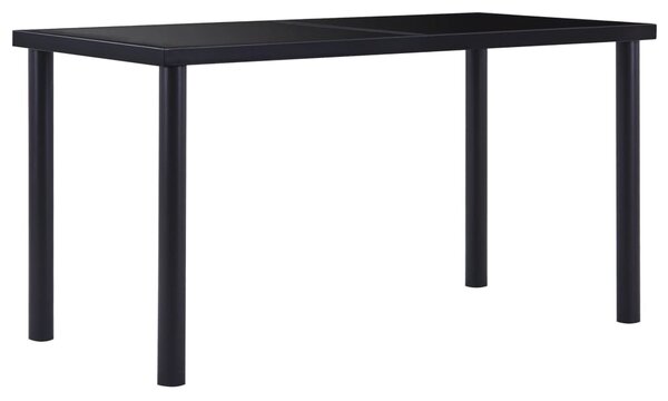 Jedálenský stôl, čierny 140x70x75 cm, tvrdené sklo