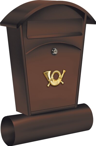 Vorel Poštovní schránka se stříškou oblou + zásobník na noviny 480x280x80mm hnědá TO-78592