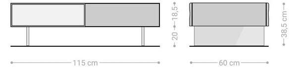 DELIFE Konferenčný stolík New Live-Edge 115x60 cm akácia prírodná 2 zásuvky 1 priehradka závesná kov čierna