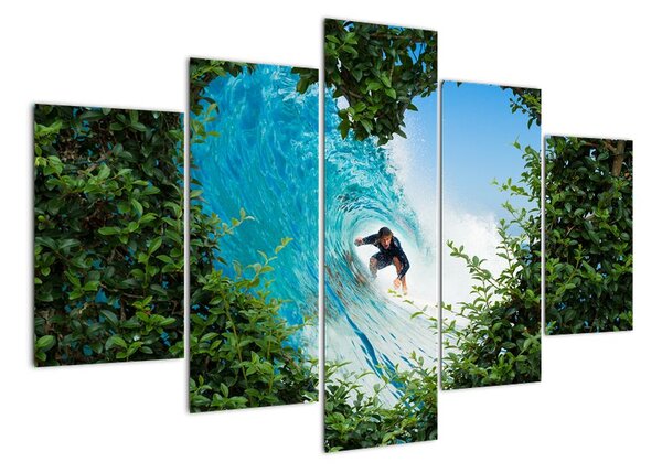 Abstraktný obraz surfistov (Obraz 150x105cm)