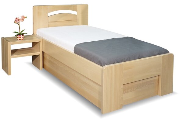 Zvýšená posteľ s úložným priestorom Riči, 80x200, 90x200, masív buk