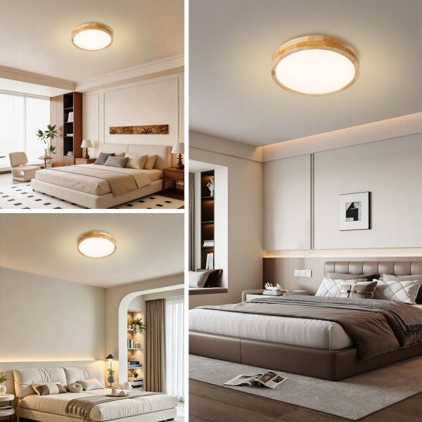 Brilagi - LED stropné svietidlo WOODLINE LED/24W/230V 3000/4000/6000K, v dekore dub, priemer 30 cm