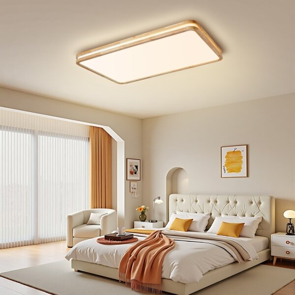 Brilagi - LED stmievateľné svietidlo MOLINA SQUARE LED/128W/230V dub 90x60 cm + diaľkové ovládanie