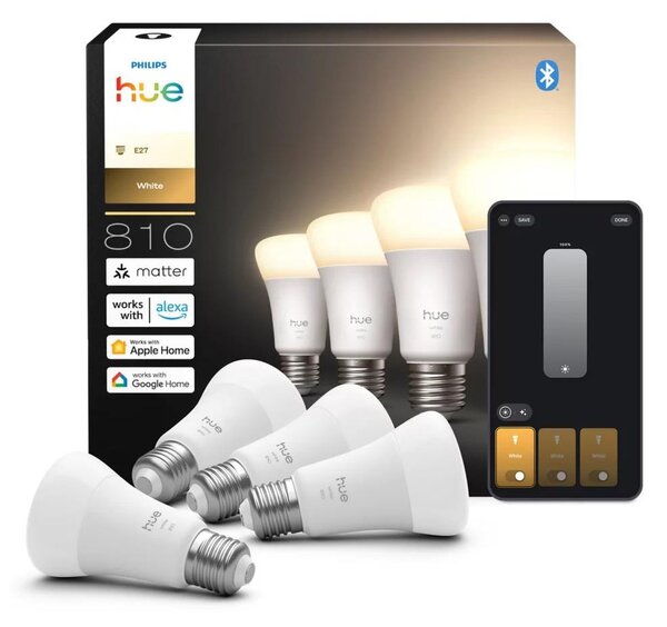 Súprava 4x stmievateľných LED žiaroviek Philips Hue WHITE E27/7W/230V 2700K