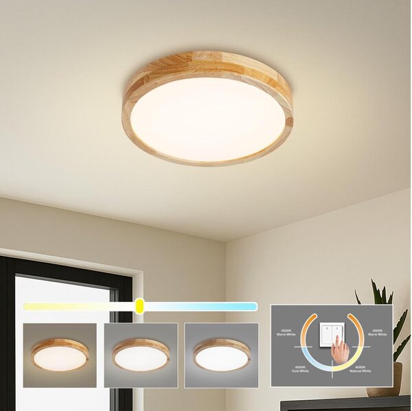 Brilagi - LED stropné svietidlo WOODLINE LED/24W/230V 3000/4000/6000K, v dekore dub, priemer 30 cm
