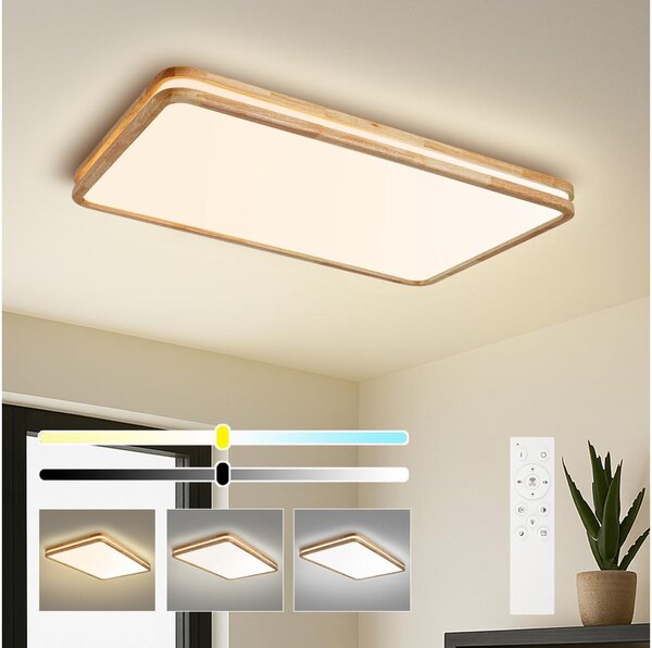 Brilagi - LED stmievateľné svietidlo MOLINA SQUARE LED/128W/230V dub 90x60 cm + diaľkové ovládanie